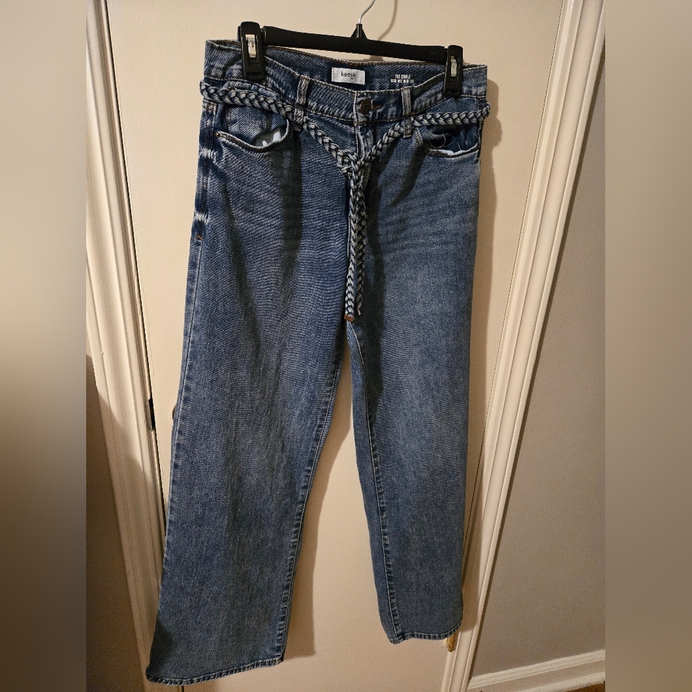 Kensie Blue Jeans with Braided Belt